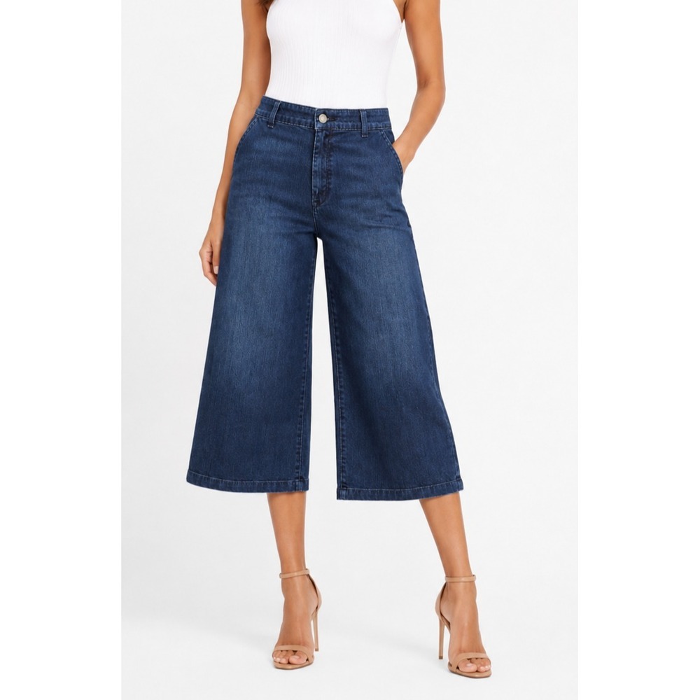 Banana Republic High Rise Culotte Jeans Women's 30/10 Lightweight Denim Cropped